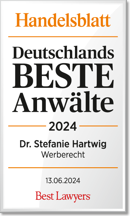 Handelsblatt "Deutschlands beste Anwälte 2024" Werberecht