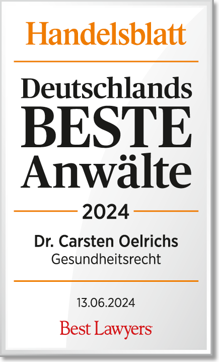 Handelsblatt "Deutschlands beste Anwälte 2024" Gesundheitsrecht