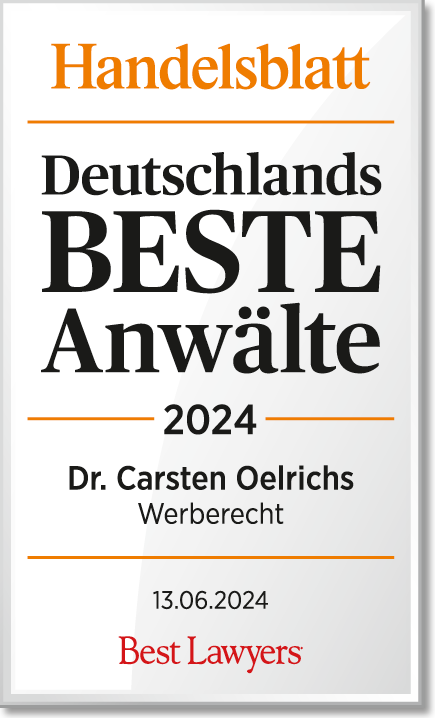 Handelsblatt "Deutschlands beste Anwälte 2024" Werberecht