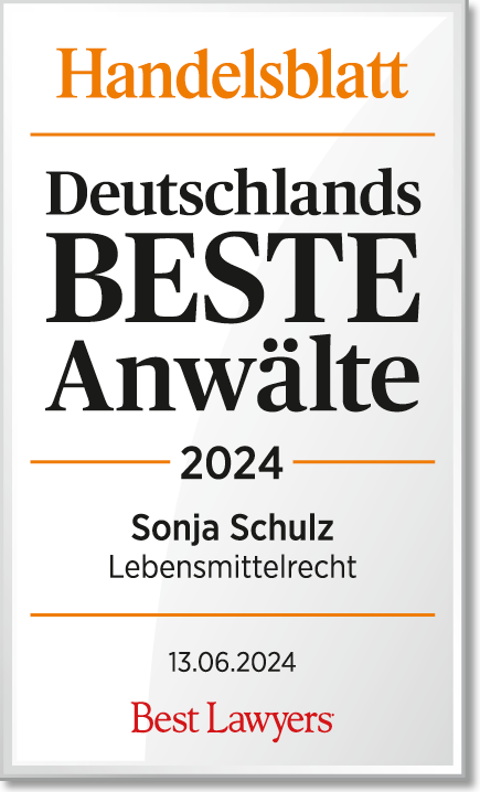 Handelsblatt "Deutschlands beste Anwälte 2024" Lebensmittelrecht